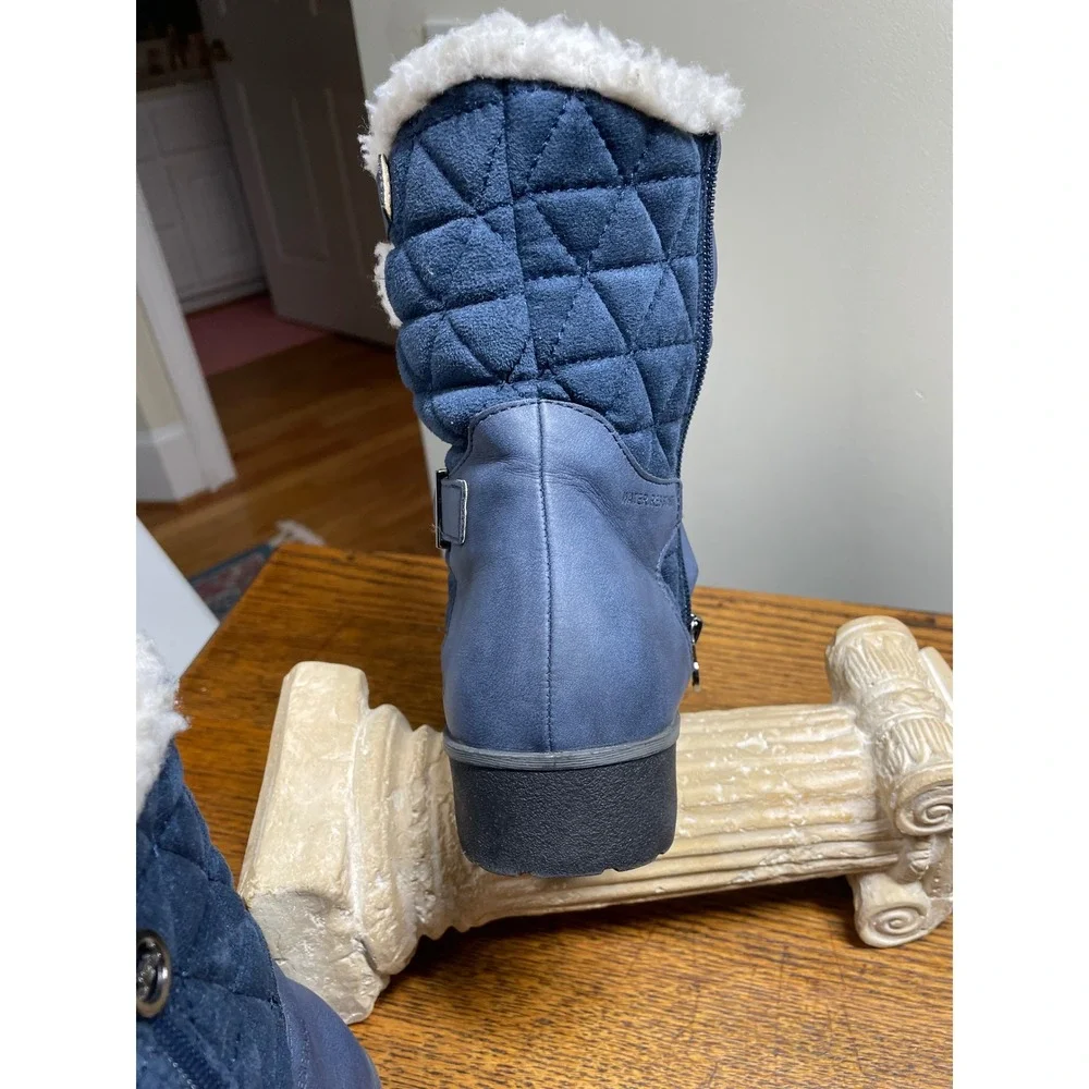 JBU Jambu Gabriella‎ Womens 11M Navy Blue Water Resistant Quilted Faux Fur Boots